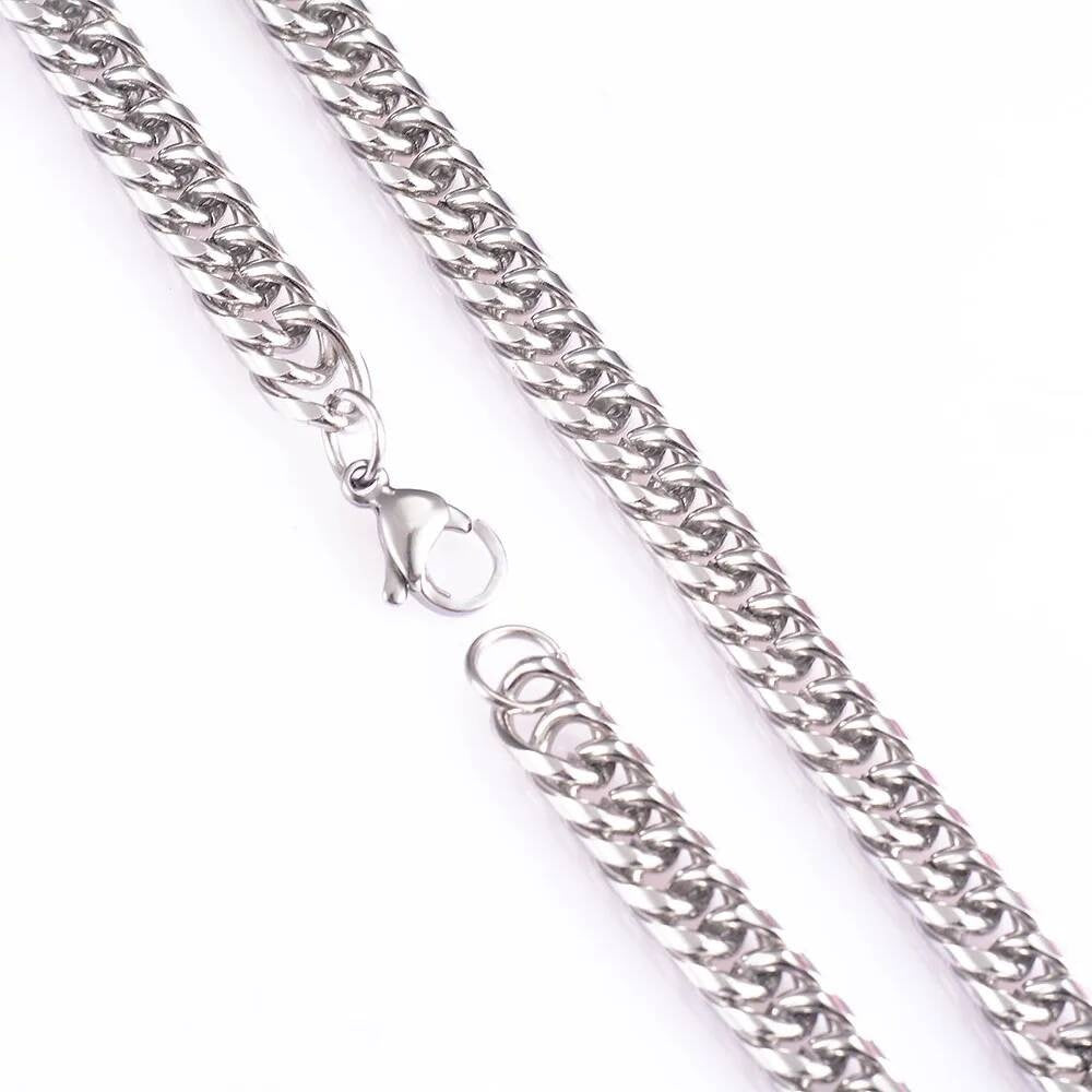 1 piece Mens Stainless Steel Curb Cuban Bracelet High Quality Link Chain Necklace Punk Heavy Jewelry Gift