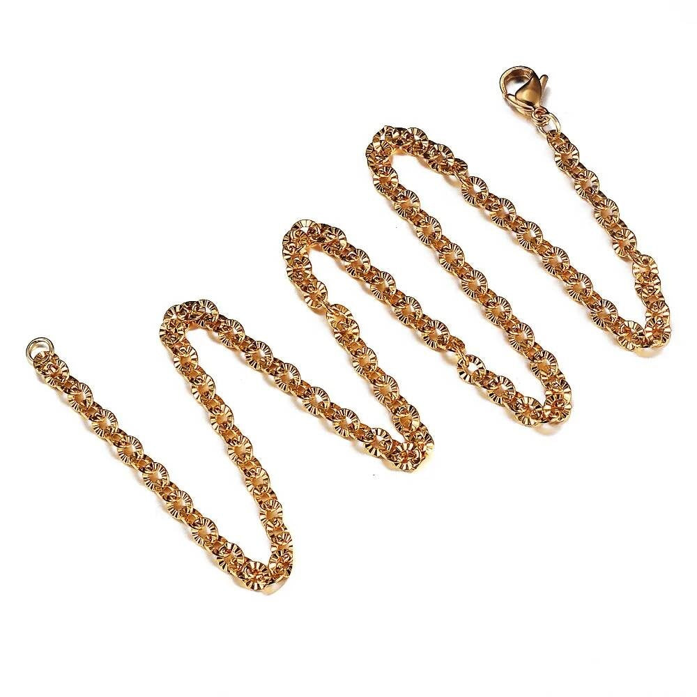 1Pc Women Men O Style 316L Stainless Steel Link Chain Necklace Jewelry Width 2/2.5/3/4mm