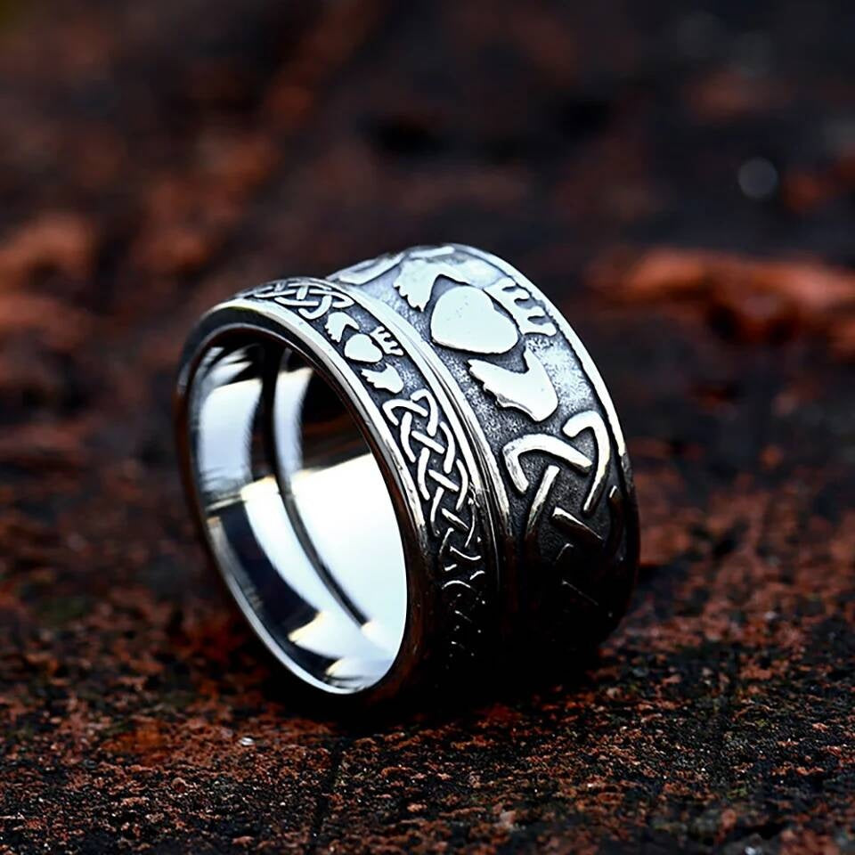 Viking Celtic Knot Couples Ring – 316L Stainless Steel Eternal Love Band