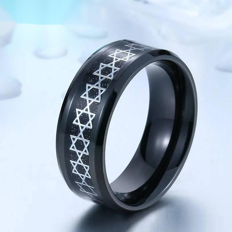 Star of David Pentacle Ring - Splendid Stainless Steel Men's Occult Jewelry