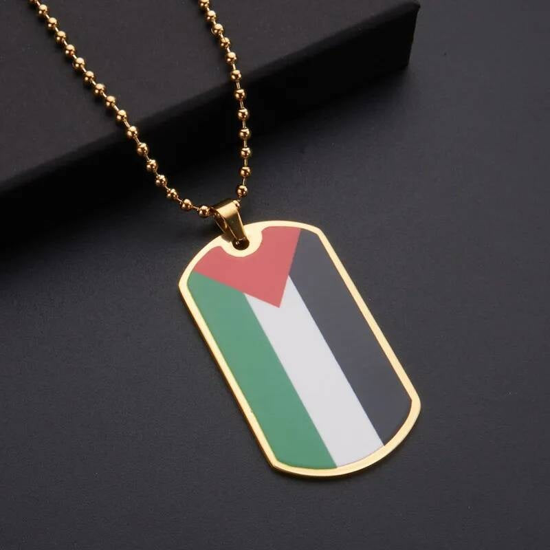 Stainless Steel Flag Pendant Necklace For Men Women Palestine Series Jewelry Accessories For Men