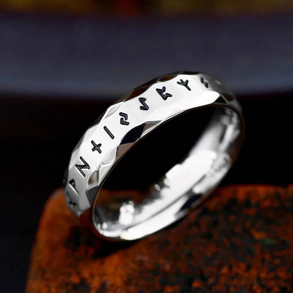 Vintage Viking Rune Ring – 316L Stainless Steel Unisex Norse Amulet
