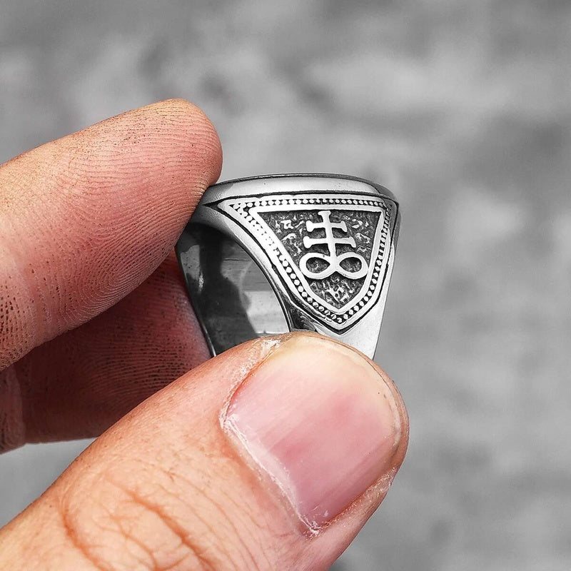 Lucifer Satan Gothic Ring 316L Stainless Steel Punk Jewelry for Men