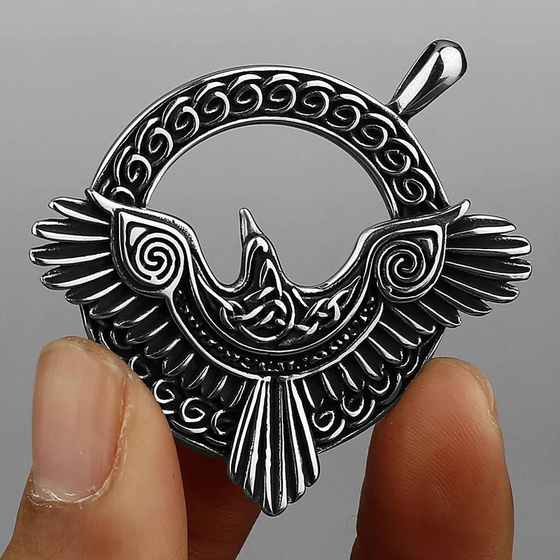 Celtic Birds of Freedom Pendant Necklace – Symbol of Transformation and Spiritual Freedom Ancient Silver 60CM Chain
