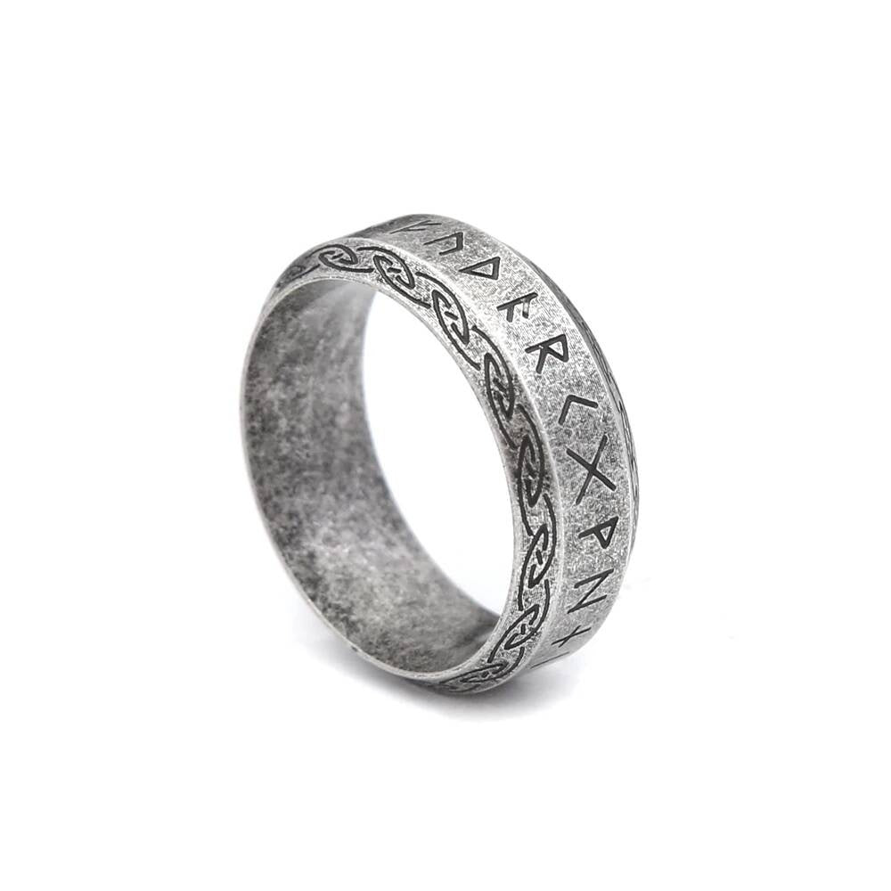 Viking Rune & Celtic Knot Ring – 316L Stainless Steel Unisex Amulet Style A