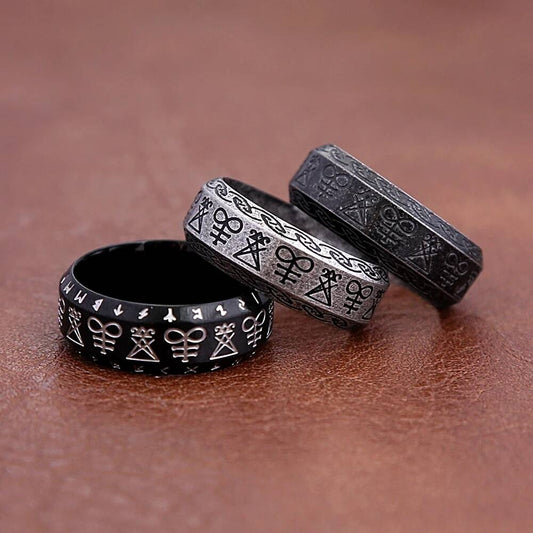Nordic Viking Rune Rings For Men Punk Fashion Vikings Amulet Ring