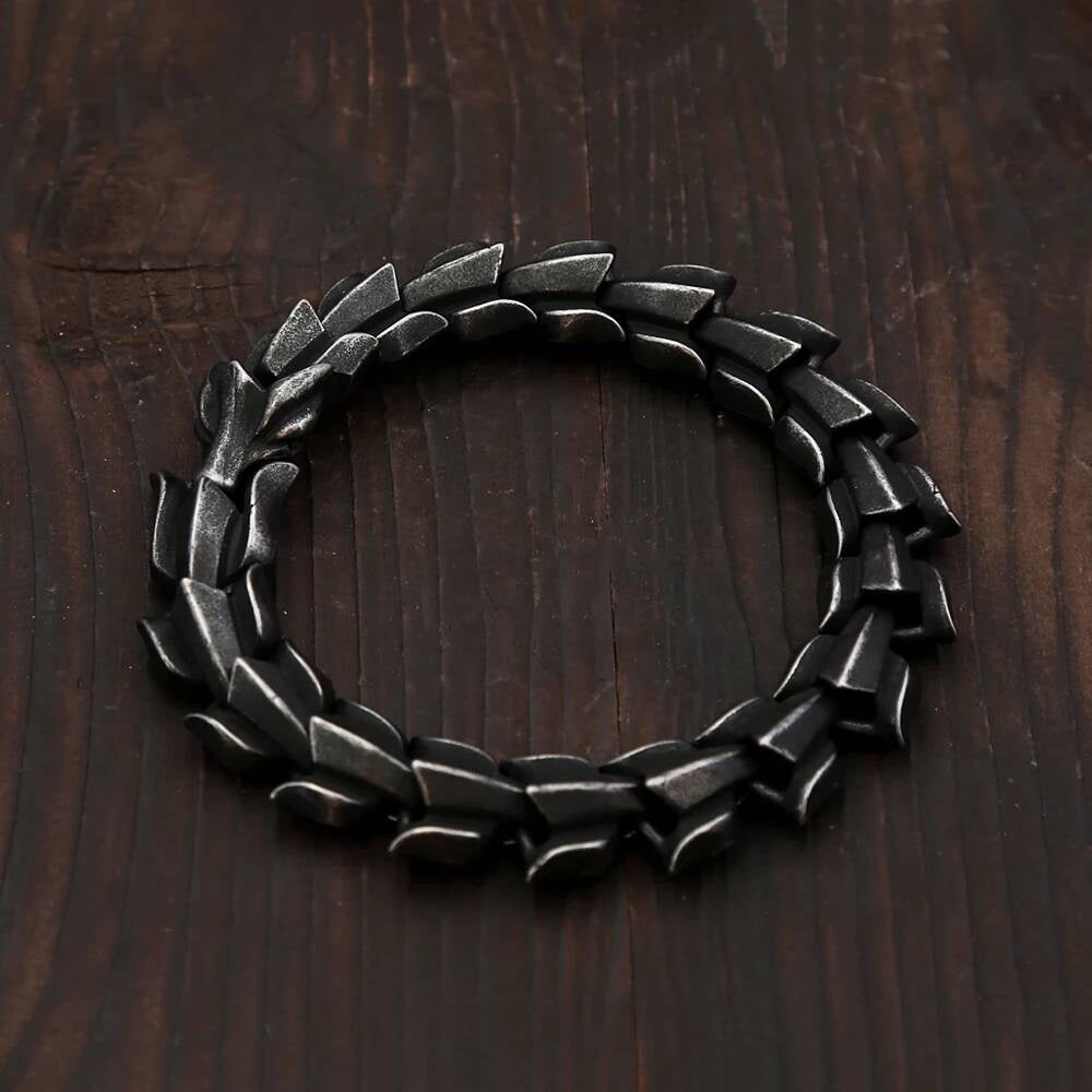 Gothic Armor Chain Bangle – Stainless Steel Warrior Bracelet