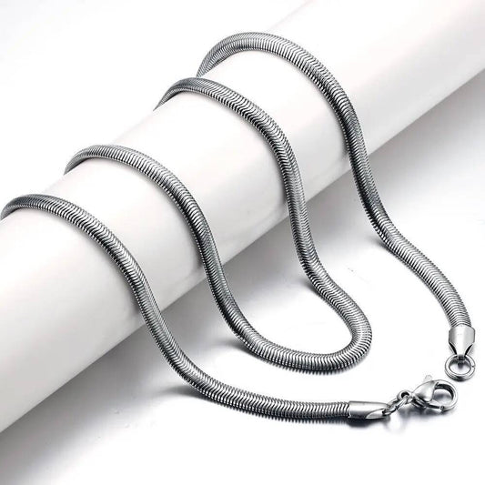 1 piece 316 Stainless steel Flat Snake Chain For Men Women Necklace Jewelry 1.5mm-6mm