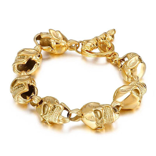Gold/Black/Sier Color Devil Skull Head Bracelet Men 316L Stainless Steel Daily Jewelry