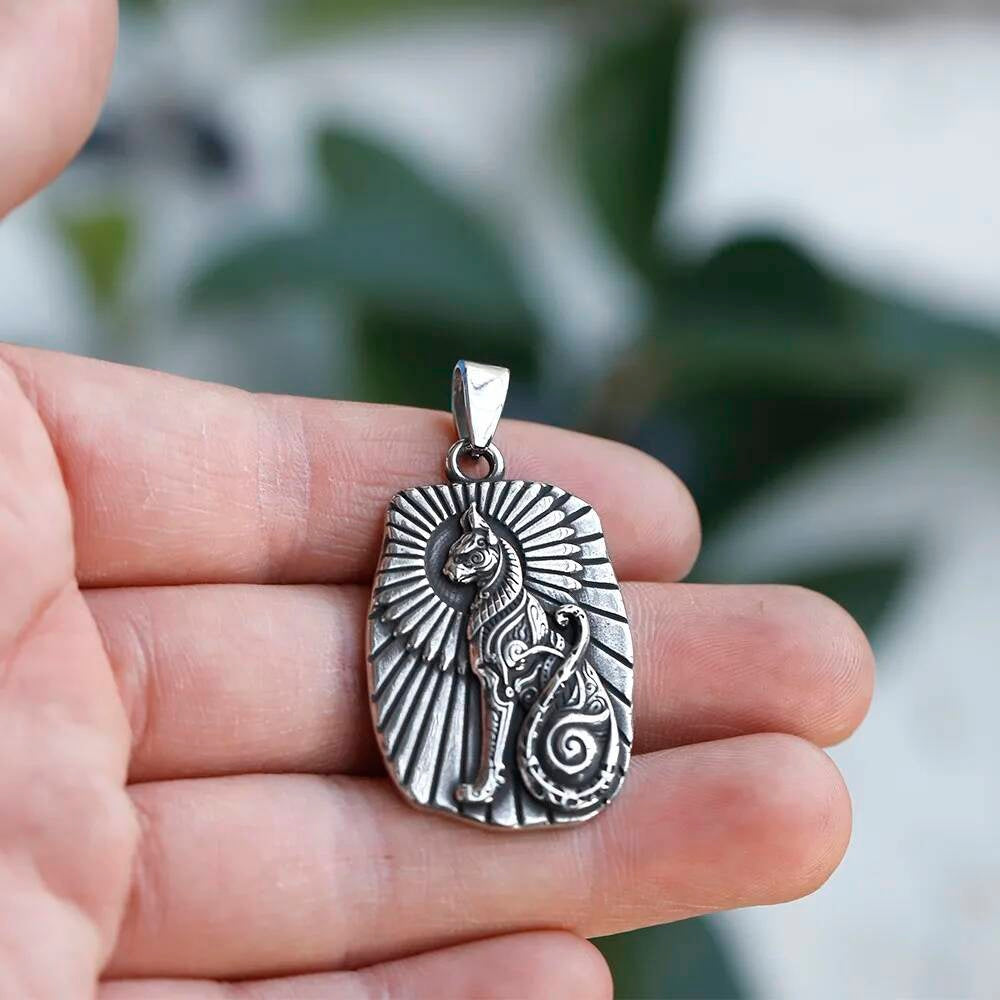 Egyptian Cat Goddess Bastet Pendant Necklace – Ancient Protection Jewelry