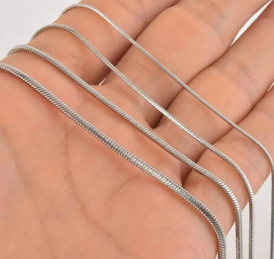 1 piece Stainless Steel Square Snake Chain Necklace For Men Women Jewelry