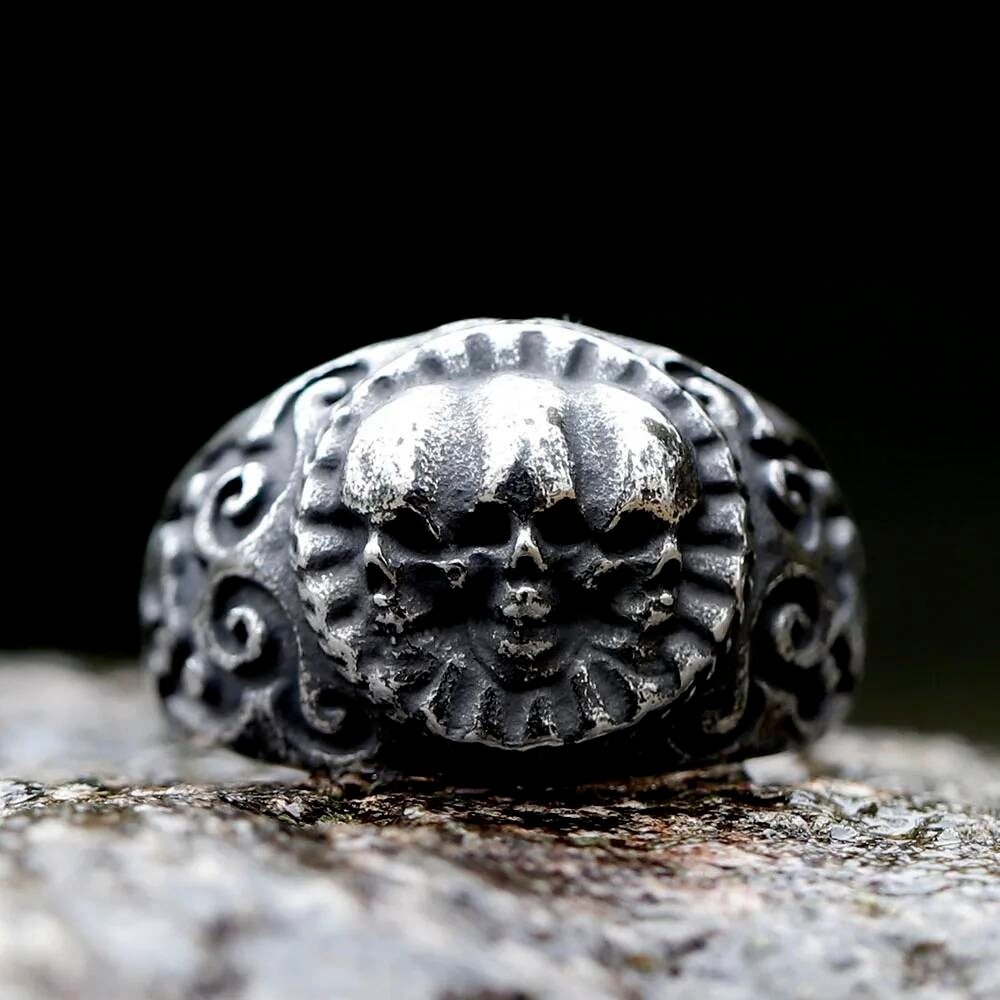 Domineering Skull Ring – 316L Stainless Steel Punk Biker Statement Band