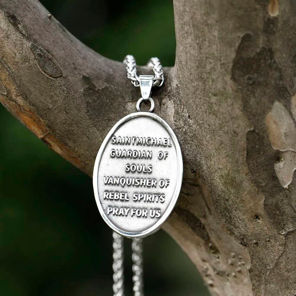 Archangel Michael Pendant Necklace – Powerful Stainless Steel Saint Michael Necklace