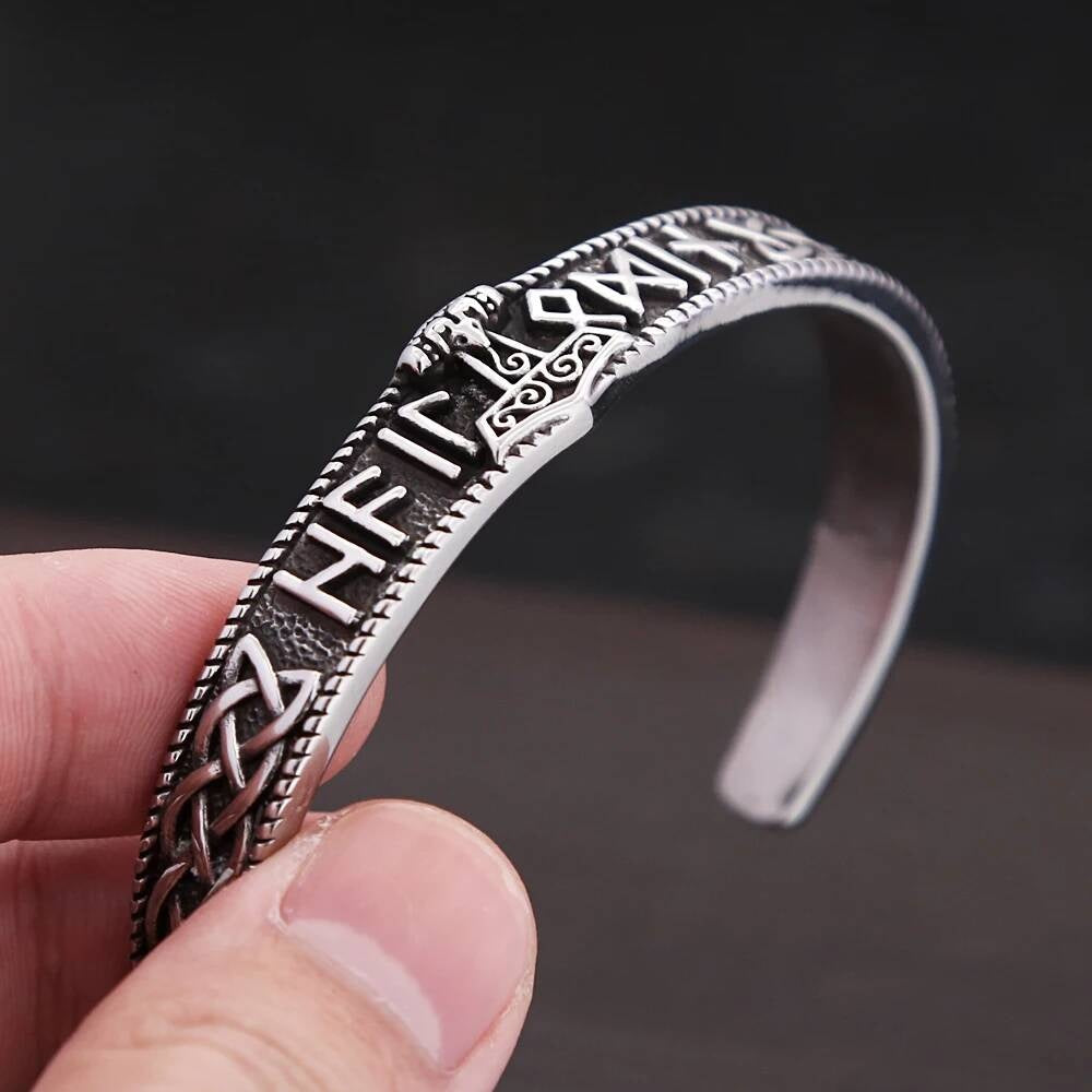 Viking Thor’s Hammer Rune Bracelet – Nordic Mjölnir Cuff