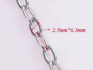 Wholessale 10 pcs/lot Stainless Steel Tiny Shape O Long Cross Chain Necklaces For DIY Pendant Necklace Length 40cm -90cm width 2.5mm