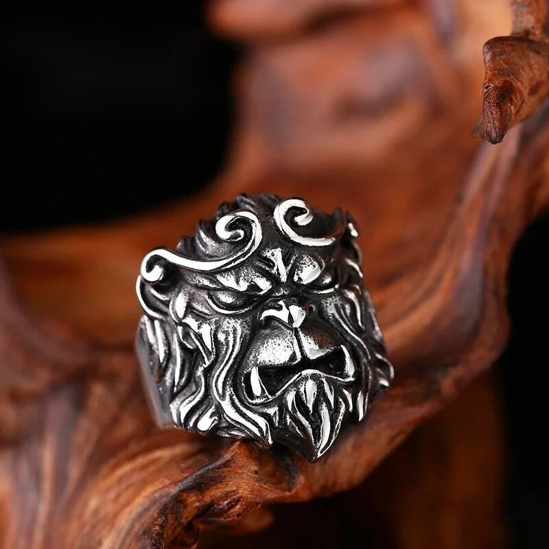 Wukong Head Ring – 316L Stainless Steel Mythical Monkey King Band