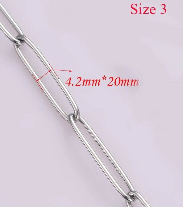1Pc Stainless Steel Big Long Cross O Chain For Women Men DIY Jewelry Bracelet Necklace size 3