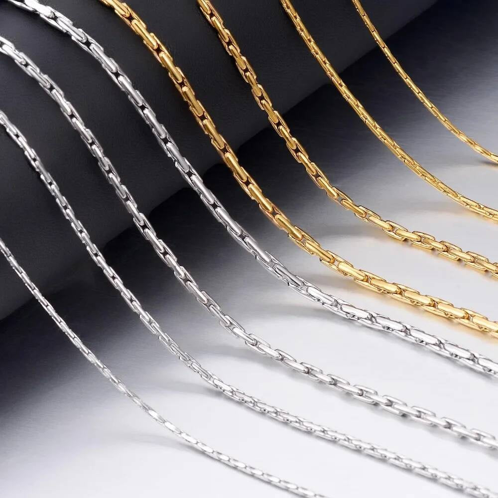 1 piece Men Women Stainless Steel Necklace Chain Width 1.2mm/1.8mm/2.2mm/2.5mm