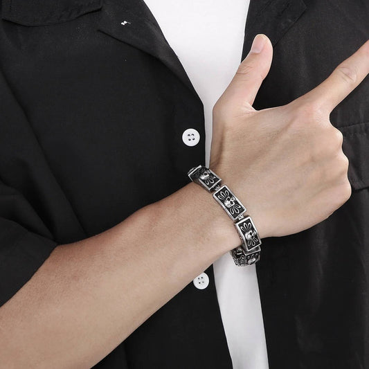 12mm Skull Bone Men's Bracelet Charm Jewelry Stainless Steel 316L