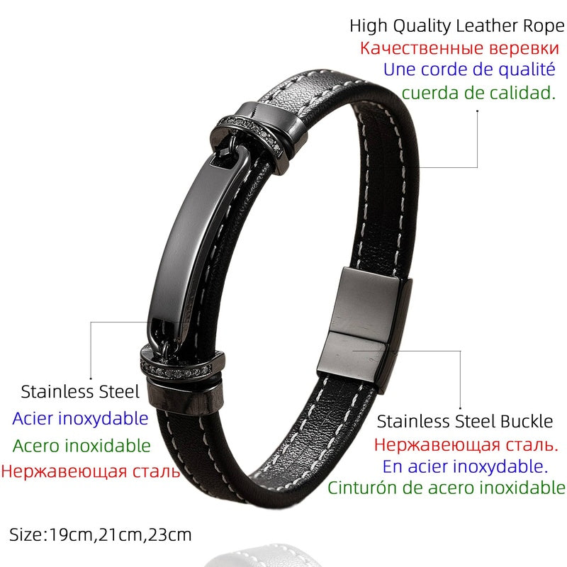 Black Braided Leather Bracelet with Green Jade Beads - Stylish Multi-Layer Magnetic Clasp Jewelry for Casual Wear and Gifts