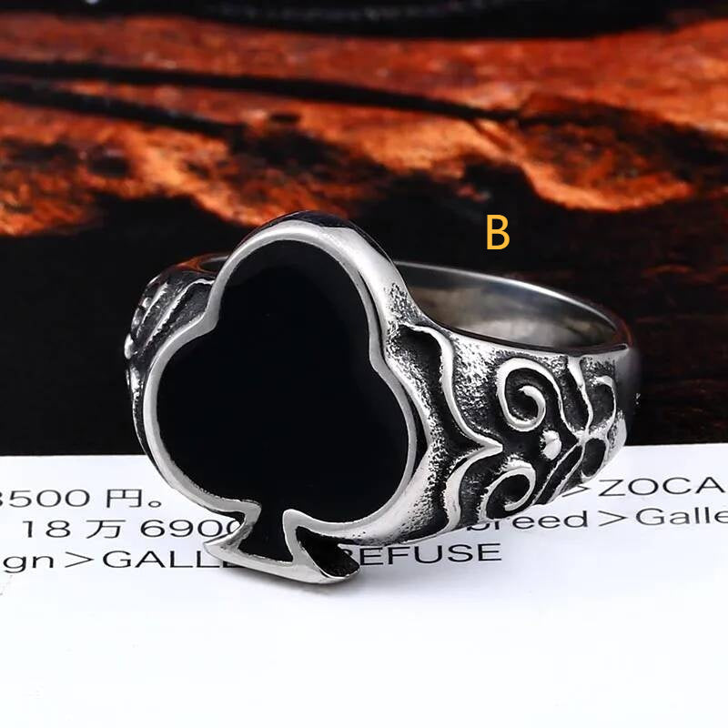 Red Diamond-Rhombus Stainless Steel Ring – 316L Bold Unisex Band C