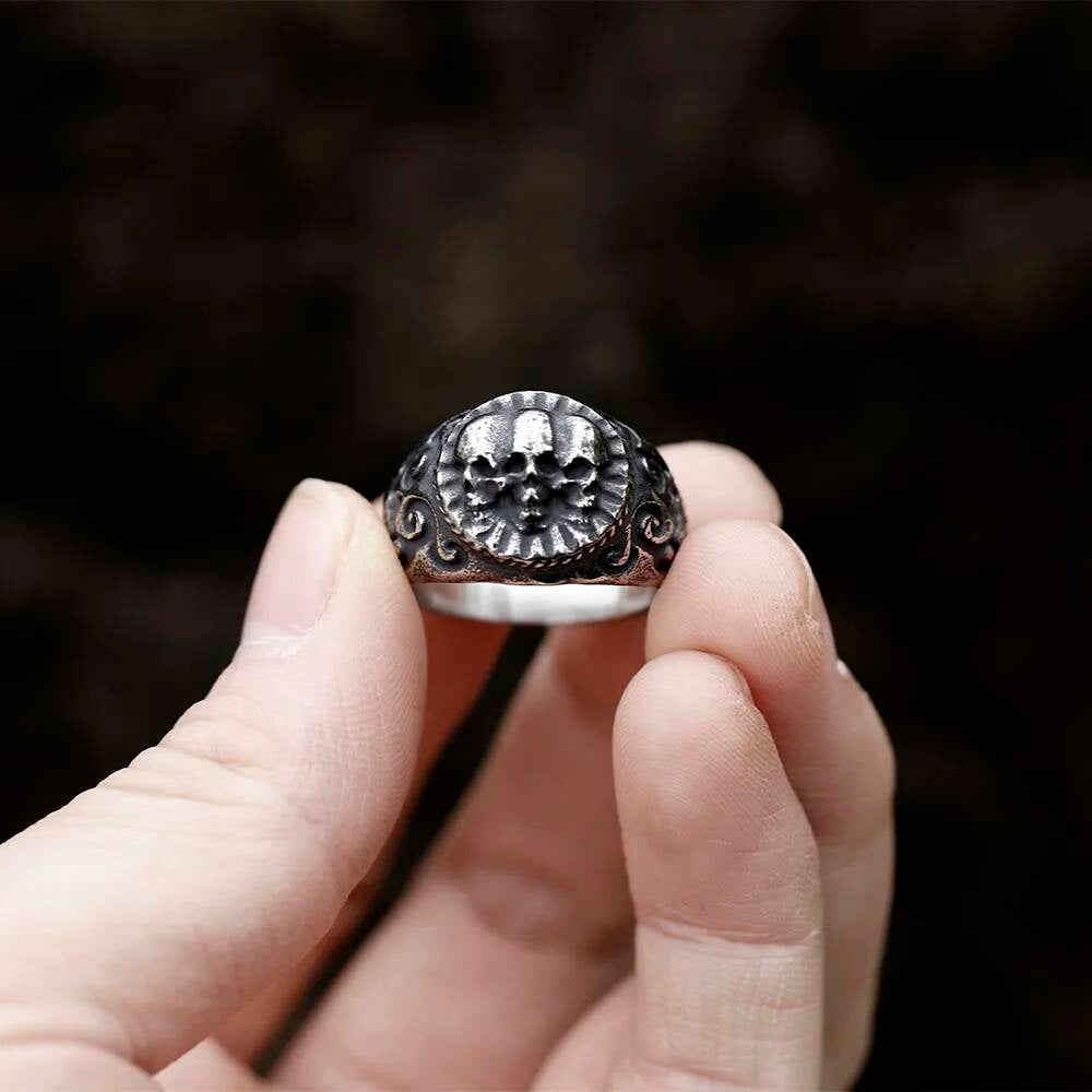 Domineering Skull Ring – 316L Stainless Steel Punk Biker Statement Band