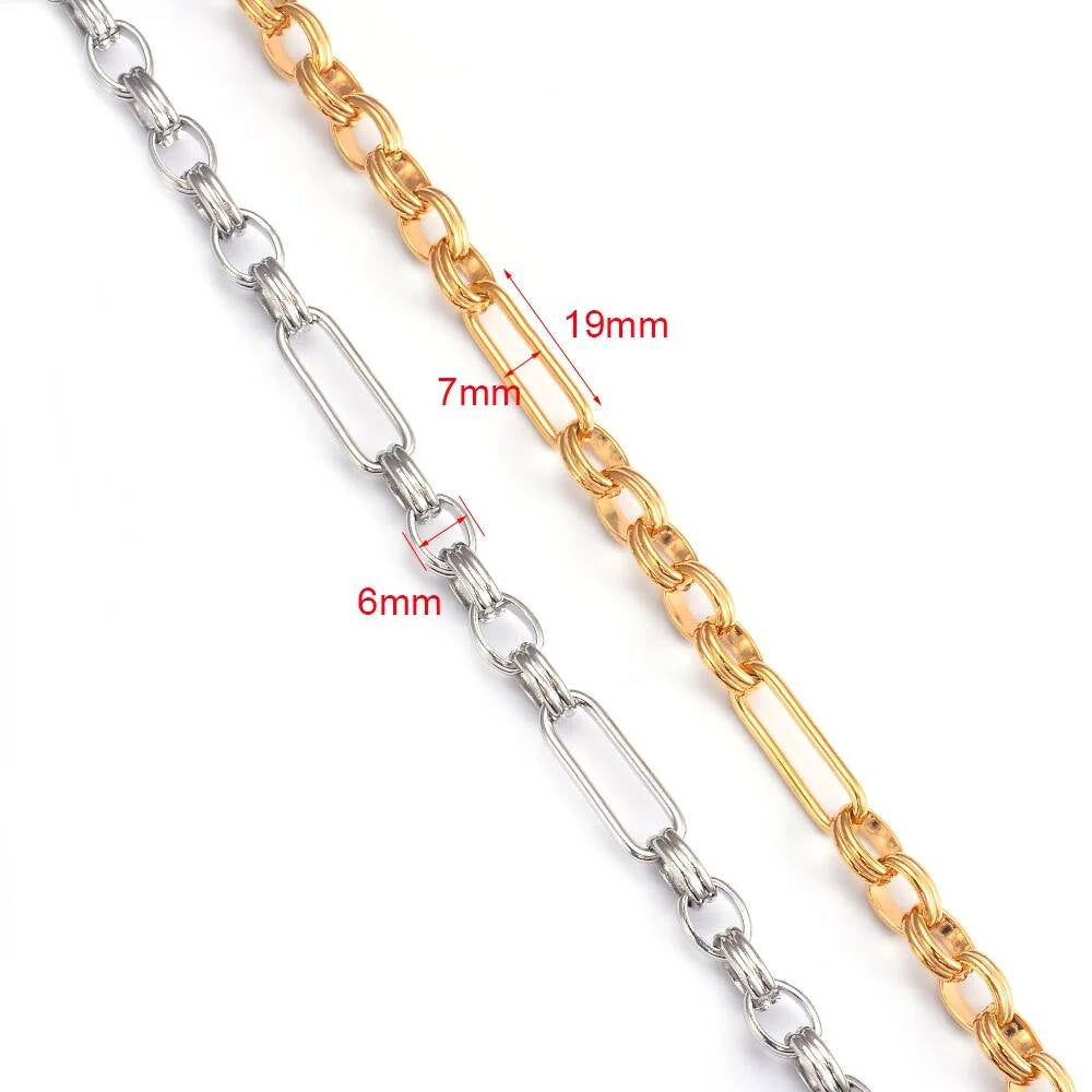 1 piece Stainless Steel Handmade 5:1 Chunky Circle Heavy Thick O Ring Chain for Men Women Jewelry Making Supplies
