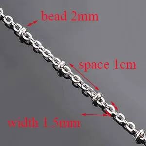 Wholesale 10pcs/lot Width 1.5mm 2mm Tiny beaded Stainless Steel Link Chain for Necklaces Bracelets Foot Jewelry size 4