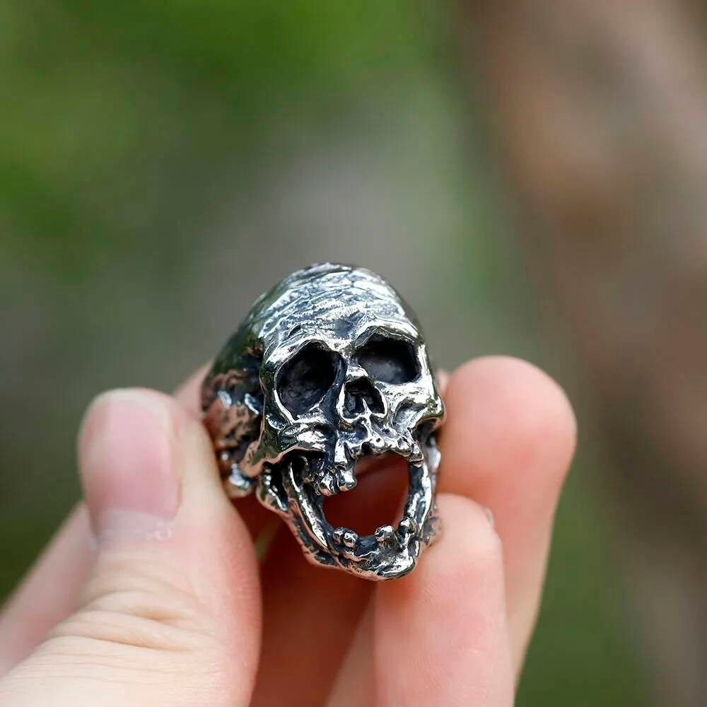 Vintage Devil Skull Ring – 316L Stainless Steel Gothic Punk Biker Accessory