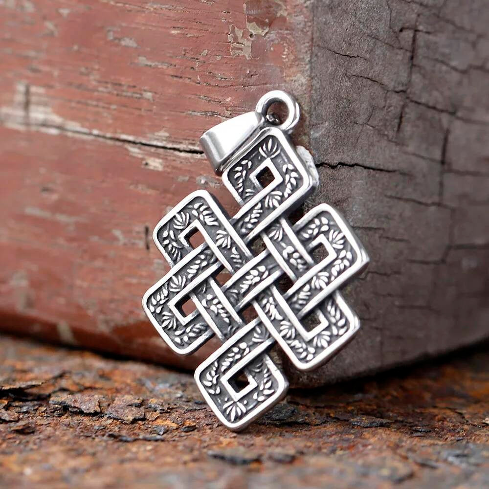 316L Stainless Steel Celtic Stag Skull Amulet Necklace Norse Pagan Jewelry