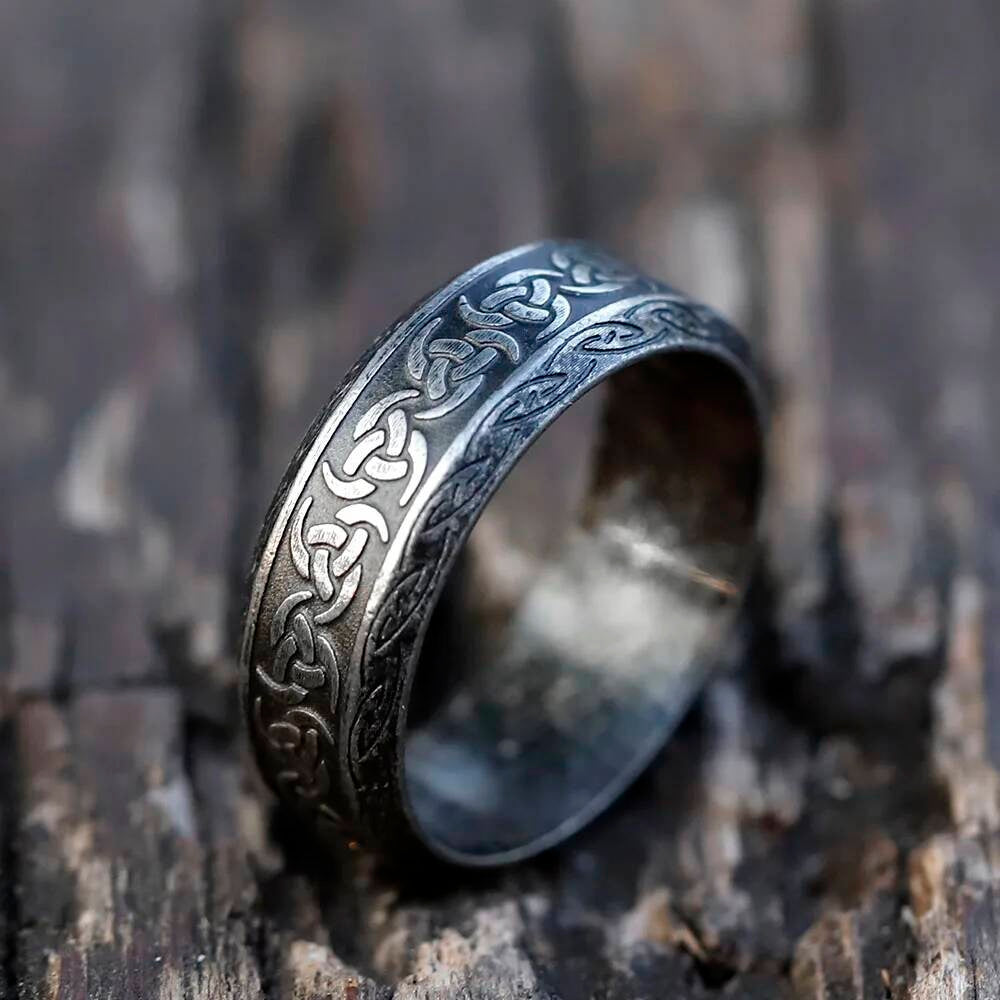 Viking Rune Skull Amulet Ring – 316L Stainless Steel Youth Gothic Jewelry Antique