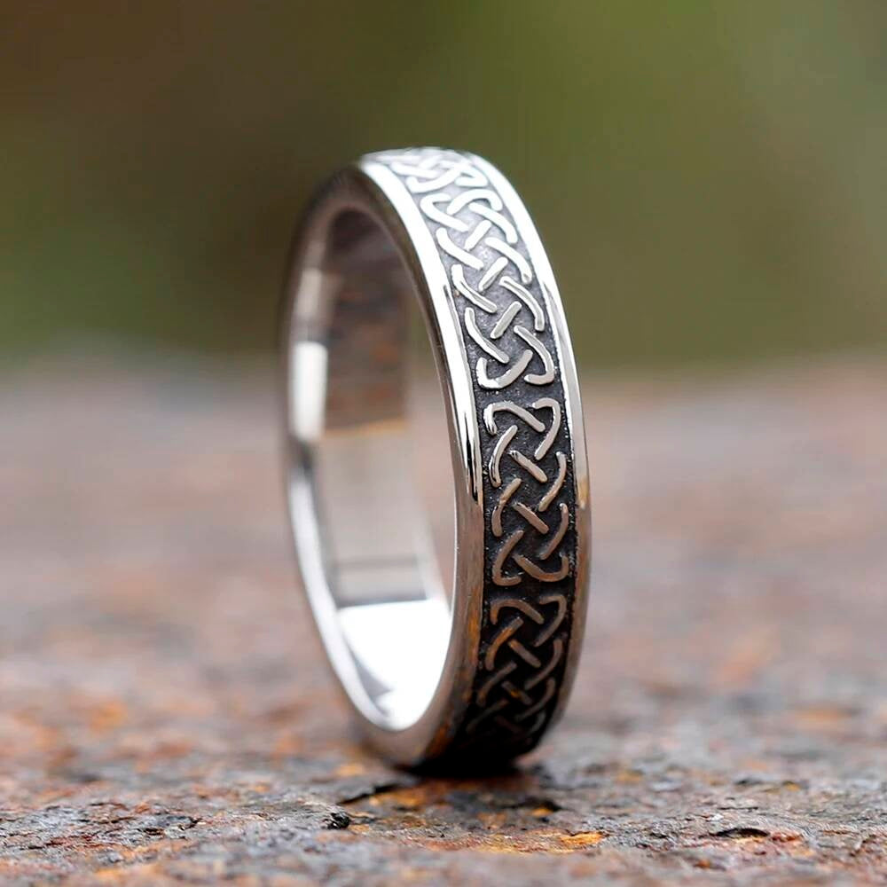 Nordic Lover’s Rune Ring – 316L Stainless Steel Viking Couples Band