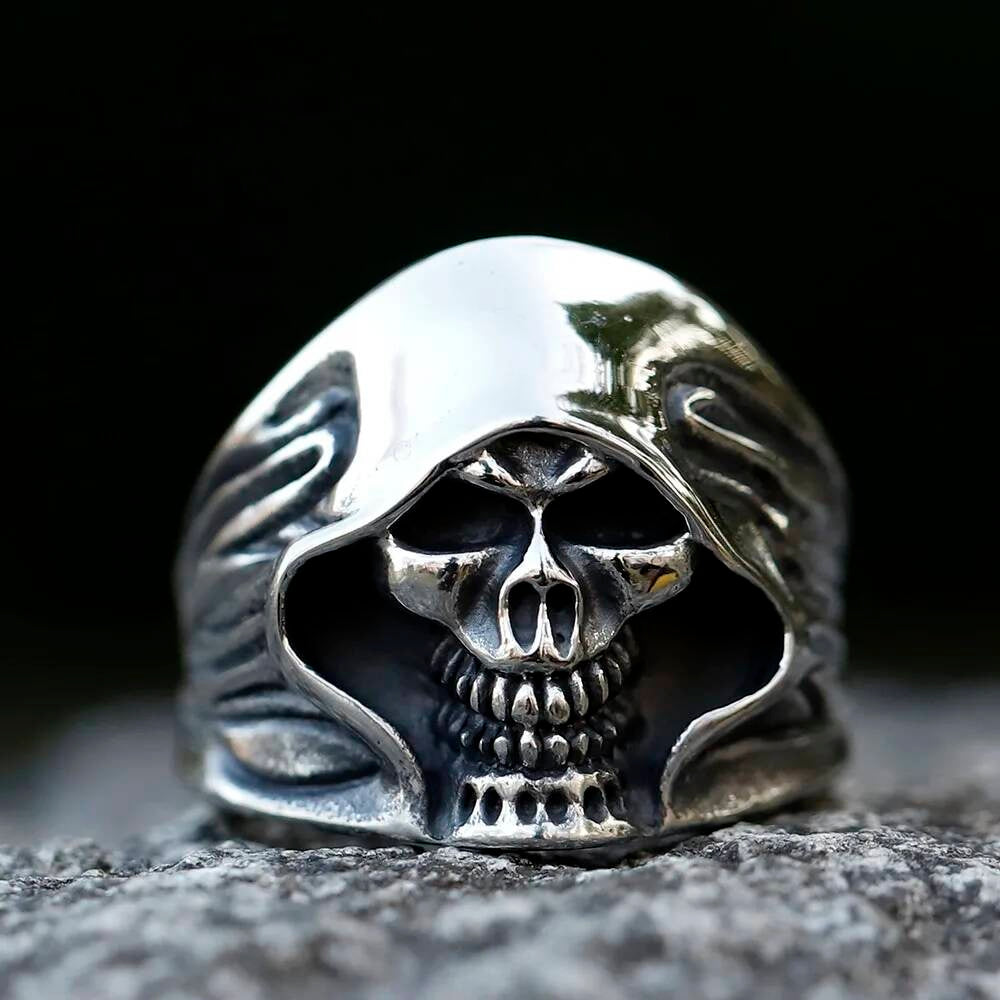 Death Skull Ring - Stainless Steel Punk Hip Hop Jewelry for Men & Teens