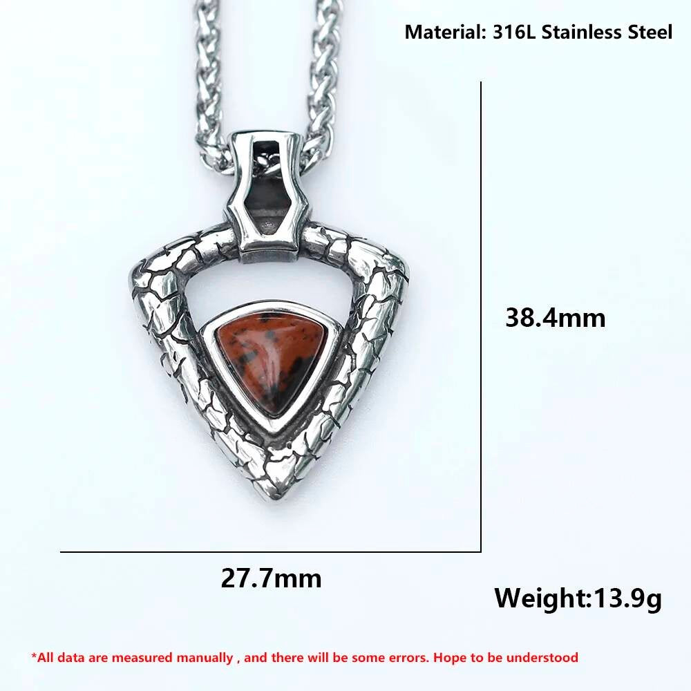 Viking Thor's Hammer Pendant with Red Jasper Stone – Silver Norse Amulet
