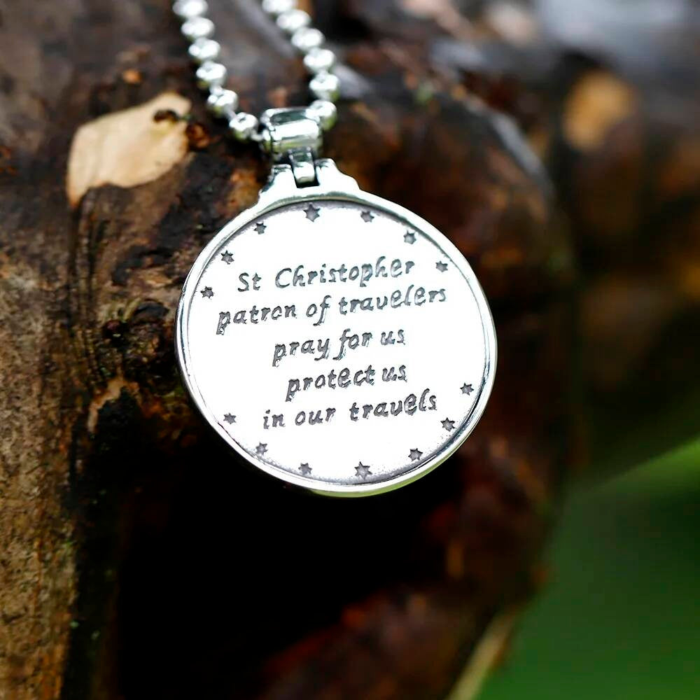 St. Christopher Pendant Necklace – Patron Saint of Travelers Jewelry