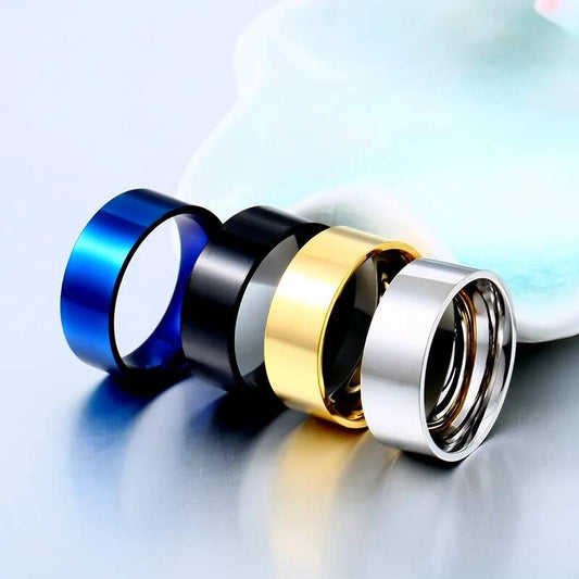 Four-Color Polished Ring - Stainless Steel Men's Fashion Jewelry in Pop Hues