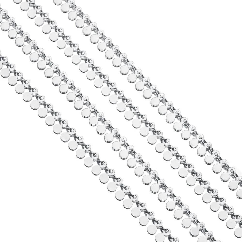 1 piece Stainless Steel Water Drop Handmade Link Chain for Men Women DIY Jewelry Making Bracelet Anklet Necklace