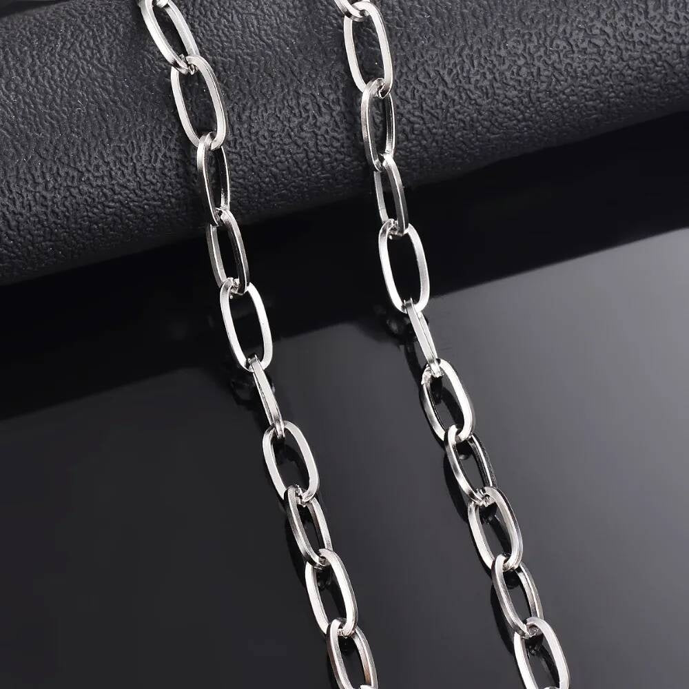 1Pc Width 6mm*12mm Stainless Steel Cable Oval Link Chain Necklace for DIY Jewelry Findings Making