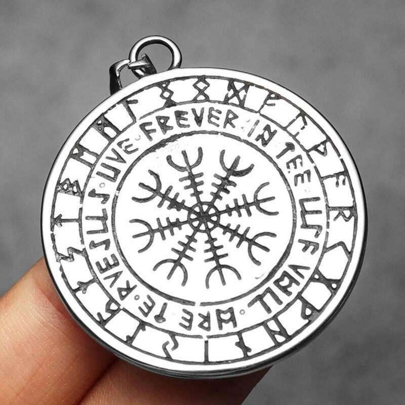 316L Stainless Steel Valknut Wolf Rune Pendant – Norse Viking Amulet Necklace