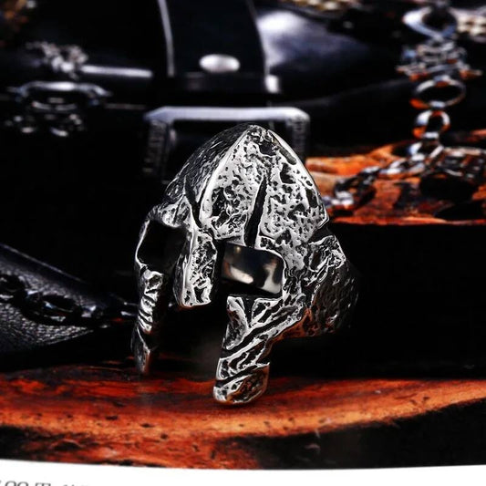 Masked Skull Ring – 316L Stainless Steel Punk Halloween Statement Band