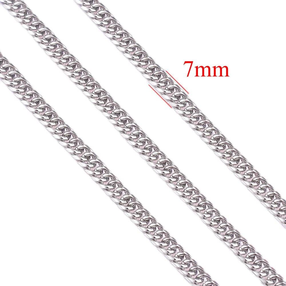 1 piece Mens Stainless Steel Curb Cuban Bracelet High Quality Link Chain Necklace Punk Heavy Jewelry Gift