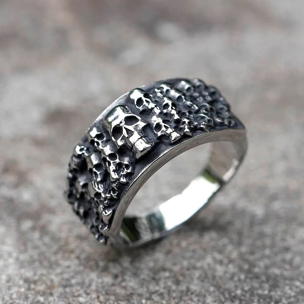 Devil Skull Ring - Vintage Gothic Stainless Steel Punk Jewelry for Men