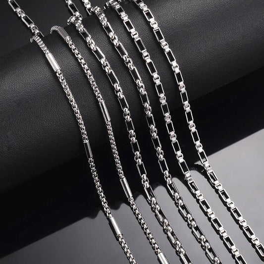 New 1 piece Stainless Steel Square Pearl 3:1 Handmade Box Chain DIY Jewelry Making Bracelet Anklet Necklace