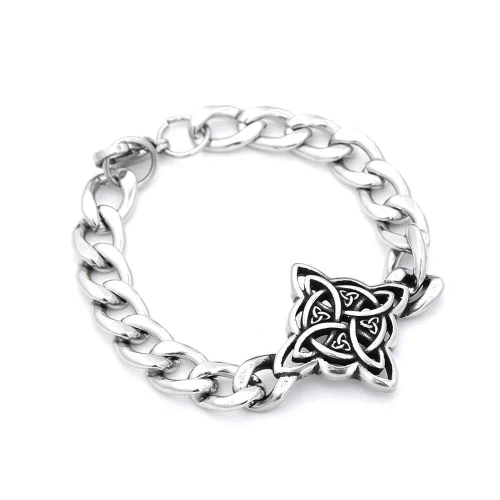 Angel Wing Heart Bracelet – 316L Stainless Steel Chain Link Bracelet with Gothic Winged Heart Pendant for Men & Women Style D 22cm