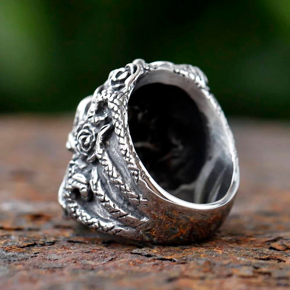 Christmas Skull Charm Ring - Punk Stainless Steel Nautical Men's Jewelry Gift