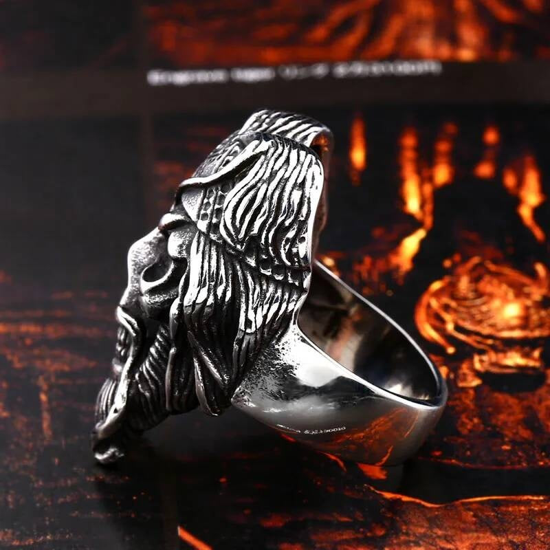 Prophet Skull Ring – 316L Stainless Steel Bearded Turban Statement Band