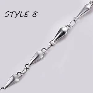 1Pc Length 18cm-100cm Stainless Steel Long Hand-made Chain Necklaces For Women Sier Color Heart Necklace Ladies Jewelry style 8