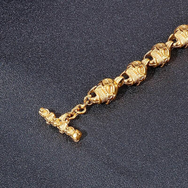 Gold/Black/Sier Color Devil Skull Head Bracelet Men 316L Stainless Steel Daily Jewelry