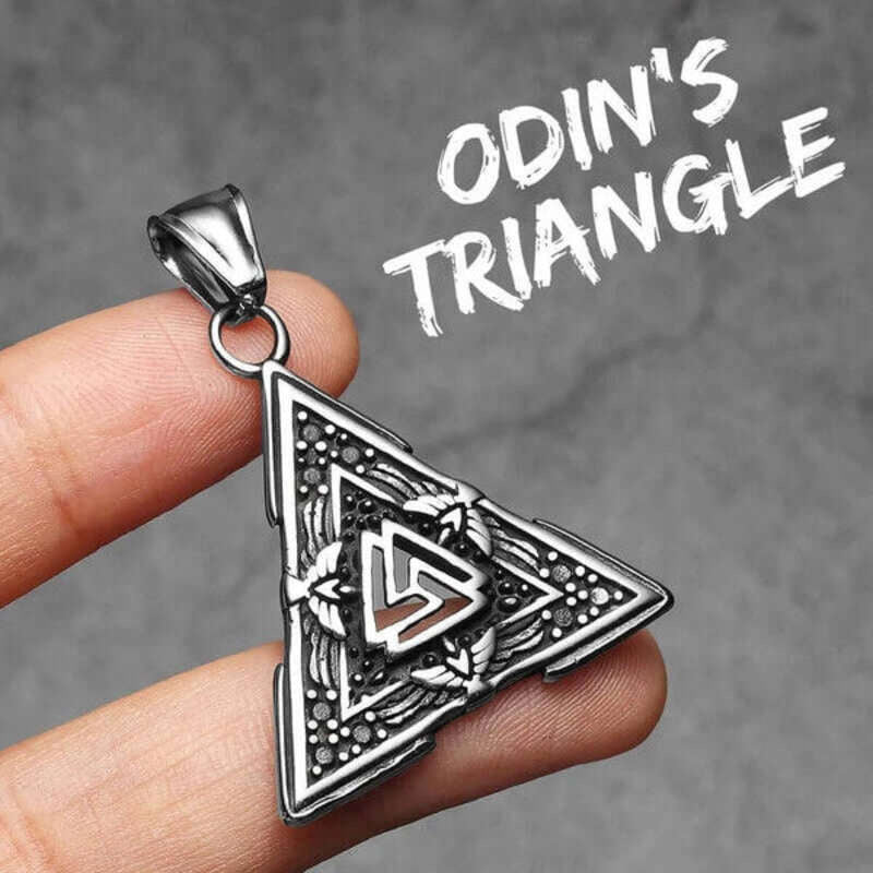 Men’s Viking Valknut Pendant Necklace – 316L Stainless Steel Norse Amulet