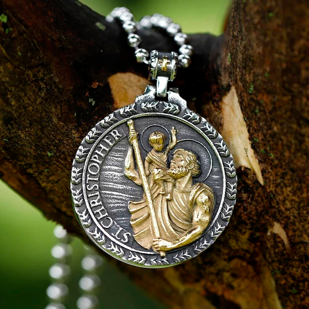 St. Christopher Pendant Necklace – Patron Saint of Travelers Jewelry